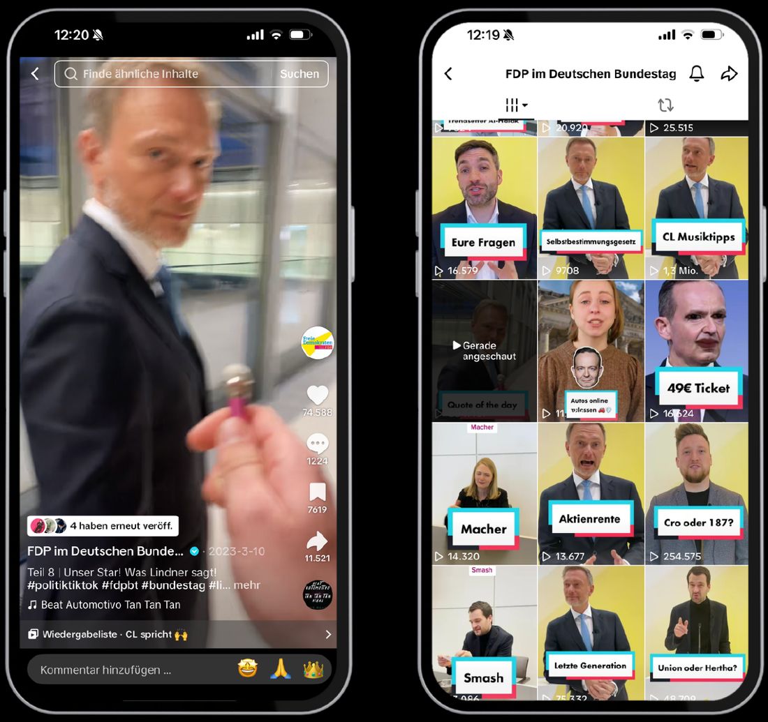 TikTok-Kanal FDP im Deutschen Bundestag mit Christian Lindner